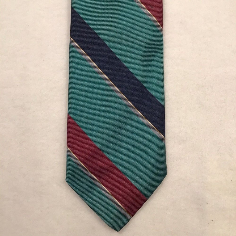 Robert Talbott Green Multicolor Stripe Neck Tie For Men